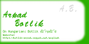 arpad botlik business card